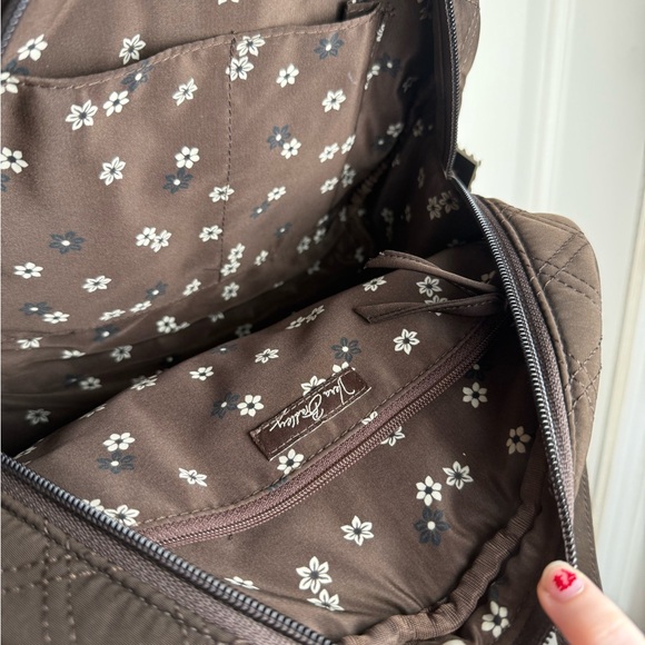 NWT Vera Bradley Espresso Little Bowler Handbag 10x9x3 Rare Brown Quilted Purse